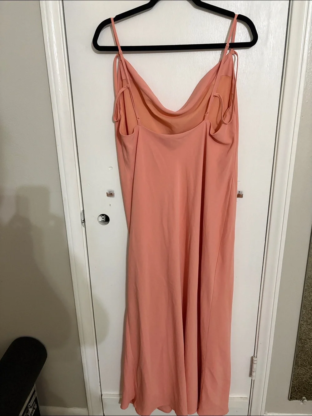 Abercrombie & Fitch Coral Slip Maxi Dress with Cowl Neck